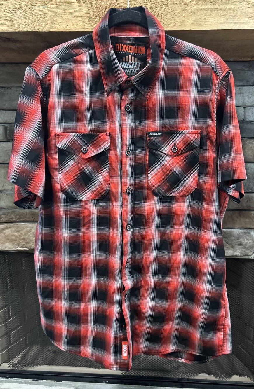 Men’s DIXXON x SNAP ON Night Ride Limited Edition S/S Button Up Shirt L *A3